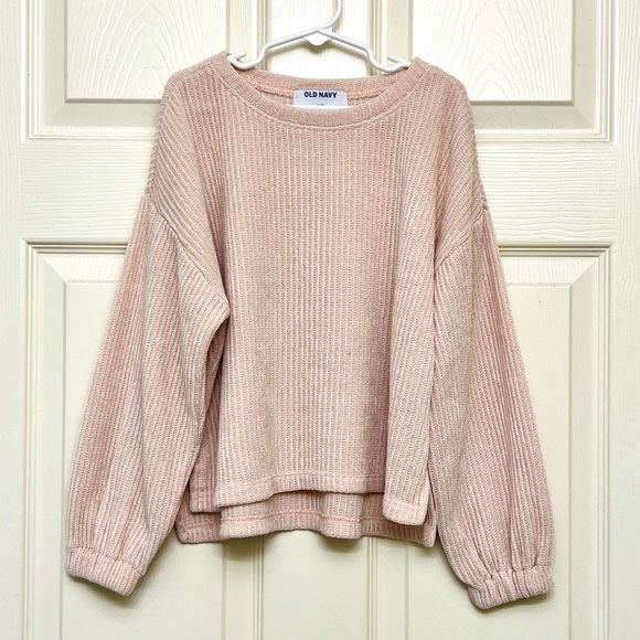 Old Navy Other - Girls Old Navy Light Pink Chenille Knit Sweater Size 8 Medium